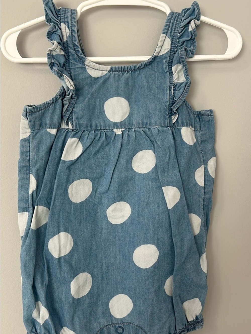 Carter's Blue Polka Dot Ruffle-Strap Romper